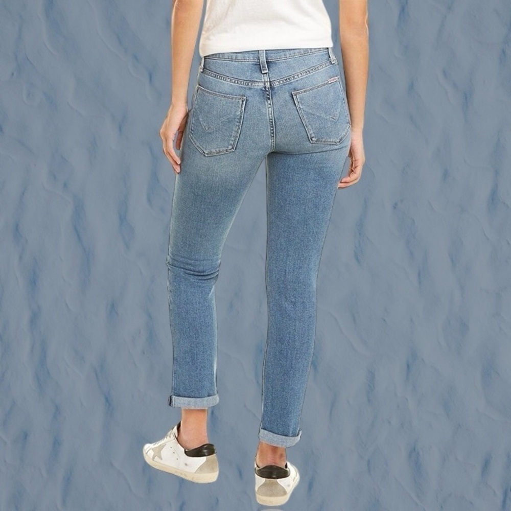 Hudson Jeans ‘Blair’ High Rise Straight Leg Cropped Jeans in Medium Blue Wash 27 - Picture 2 of 16